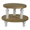 Creative Design Set of 2 Brown and White Distressed Round Stands 10"